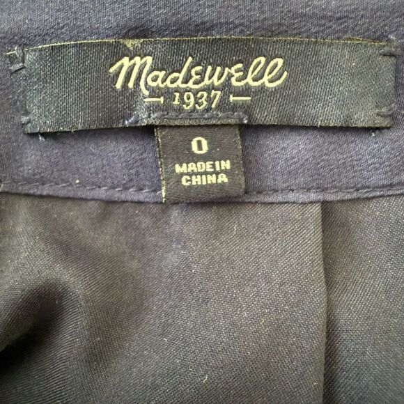 Madewell Silk Geo Printed Midi Skirt Navy Midi Front and Back Slit - Picture 9 of 9